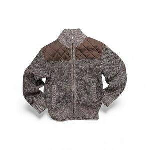 Gioberti Boys Knitted Full Zipped Cardigan Sweater, Coffee Color, Size 6 (NWOT)